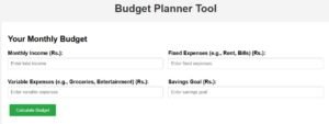 Budget Planer Tool